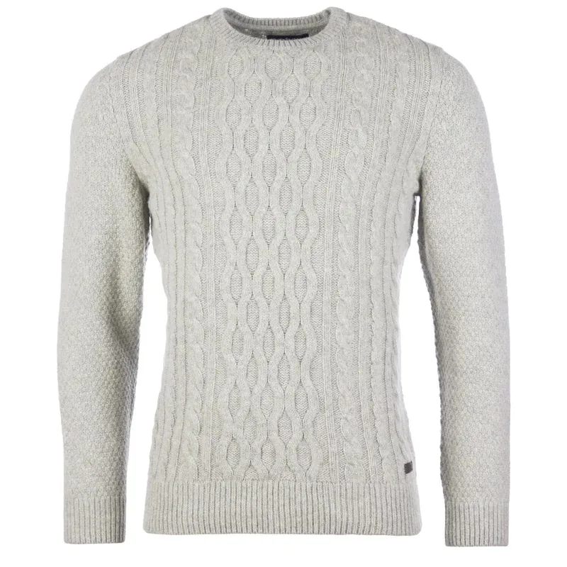 Barbour Chunky Cable Crew Neck Jumper Fog